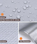 Rugged All Weather Heavy Duty Tarp 12 By 16 Ft, 16 Mil Poly, Waterproof And UV Resistant, Tear And Fade Resistant With Reinforced Edges
