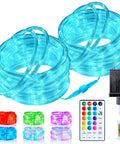 66Ft Connectable Outdoor Rope Lights With 200 LEDs Remote, 18 Color Changing Modes, weatherproof strings coiled with remote and power adapter