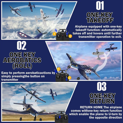 4 Channel RC Plane Ready To Fly Aerobatic Aircraft For Beginners With Easy Control And Stable Flight F4U Corsair Style in flight