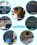 All In One 5 Gang Rocker Switch Panel With Type C And QC 3.0 USB Digital Voltmeter 12V Outlet Pre Wired applications in vehicles and boats