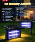 Outdoor Bug Zapper 3 In 1 Cordless Fly Trap With Solar And USB Power 6000mAh Battery waterproof mosquito killer lamp