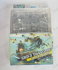 Box of Dauntless SBD Three One To Seventy Two Scale Unassembled WWII Naval Dive Bomber Model Kit in plastic with parts.