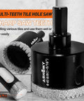 ASNOMY 10-piece diamond tile hole saw set with EVA jig; black hole saws for porcelain, tile, stone
