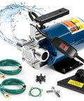 Heavy Duty Portable Electric Water Transfer Pump Moves 330 Gallons Per Hour With Low Suction Tech, includes hose kit and switch.