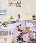 Modern kitchen with installed Rose Quartz Crystal Cabinet Knobs Set of 4 Gold Plated Round Dresser and Cupboard Drawer Handles