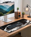 Gaming Mouse Pad Desk Mat For Keyboard And Mouse Large Kanagawa Wave Design With Non Slip Rubber Base on office desk
