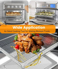 Beefy Built Tough Mesh Steel Air Fryer Basket Tray For TOA 60 TOA 65 TOA 70 Convection Oven with cooked chicken wings