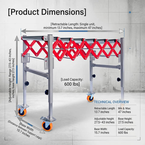 Heavy Duty Adjustable Roller Stand With Expandable Conveyor Rollers For Woodworking Hella Sturdy At 600 Pounds Telescoping Outfeed Table Moves Lumber Like A Dream Across Your Workshop Bench