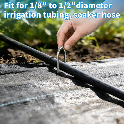 200 Pack 4 Inch Galvanized U Shaped Garden Staples For Drip Irrigation Soaker Hose And Tubing Ground Stakes Pro Grade