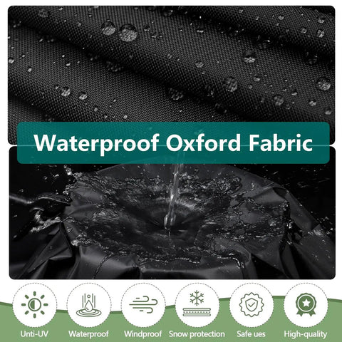 Close-up of water-resistant Oxford fabric for Patio Egg Chair Cover Waterproof With Zipper And Bottom Buckle For Single Seat Outdoor Wicker Swing Chair Black 75H X 45W Tough 420D Polyester Weatherproof Protector