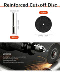 All Purpose Rotary Tool Gear Set Pro Grade 148 Piece Sanding Drums And Cutting Wheel Kit showing zirconia cut-off disc