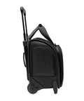 Briggs & Riley Baseline 2-Wheel Cabin Bag, black softside carry-on with telescoping handle and wheels (side view)