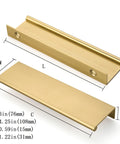 Champagne Bronze Finger Pulls 3 Inch Cabinet Handles 10 Pack Edge Pulls for Cabinets and Drawers with measurements