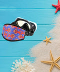 Cyberpunk Style Neoprene Diving Mask Strap Covers Set Four Pieces For Swimming Goggles Head Band on sand with starfish