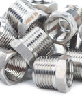 Pro Grade Stainless Steel 316 Hex Bushing Reducer Fittings Three Eighths Inch Male To One Quarter Inch Female NPT