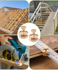 Rock Solid Four Pack Aluminum Stair Gauge Set For Framing Squares Gold Pro Gear clamps on wood for precise rafter marking.