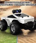 All Terrain RC Car With 720P FPV Camera And Remote Control, displayed on sand and grass terrain