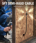 Two Way Articulating Borescope With Light, 5 inch IPS endoscope camera showing 5 ft semi-rigid gooseneck in use