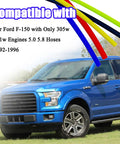 Get Your Ford F-150 Rolling Smooth Again With This Durable 5 Piece Vacuum Line Kit Perfect For 1992 to 1996 Models Equipped With The Rock Solid 305 Watt Three Hundred And Five W Engines Or The Mighty Five Point Eight Five Point Zero Litre Powerhouse That. 5 rubber vacuum hoses shown with Ford F-150 1992-1996 fit text