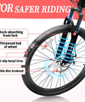 Kids Mountain Bike 20 To 24 Inch With Front Suspension 7 Speeds Dual Disc Brakes Anti Slip Butyl Tires Close-Up