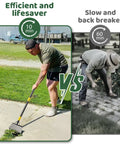 Comparison of efficient use of All In One Garden Flat Shovel With A 60 Inch Long Handle Heavy Duty Floor Scraper vs traditional weeding
