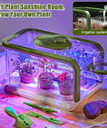 Kid Friendly Garden Grow Kit With Drip Irrigation And Grow Lights Mini Greenhouse for STEM Fun Plant Growing Kit