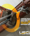 Heavy Duty Jaw And Jaw Turnbuckles Three Eighth By Six Inch 60 Pack showing right and left hand threading in use for cable tightening.