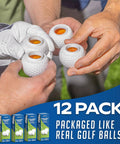 Group of hands holding Mulligan Shots Golf Ball Shot Glasses With Lids 12 Pack Real Golf Ball Look Each 1.5 Oz On Course Barware