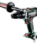 Tough As Nails 18V Cordless Power Drill With Supra SK Drill Chucks And Knockout Torque Gears Plus Antikickback Sensors For Heavy Metal Drilling Jobs Any Day, showing side view with black and green design.