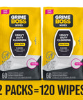 Heavy Duty Surface And Hand Wipes 2 Pack 60 Count Pre Moistened Shop Wipes Tackle Paint Oil Grease Adhesives Mud And Dirt