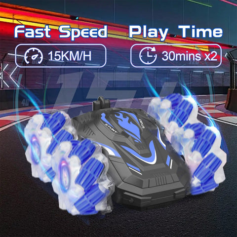 Dope Gesture Sensing RC Stunt Car With Lights And Music Hand Gesture Remote Control 360 Degree Spins on racetrack