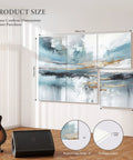Six Pack Art Acoustic Panels 72 By 48 Inches Large Self Adhesive Soundproof Wall Panels for Recording Studio Decor with Lake of the Sky design