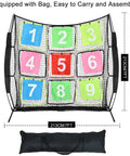 Portable Disc Golf Training Net With Nine Target Grids For Backyard Indoor Outdoor Practice, 7x7 ft with bag, easy setup