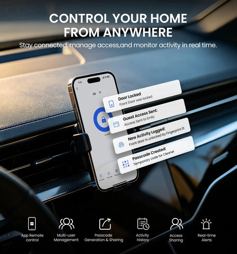 Slick WiFi Smart Front Door Lock Set With Matte Black Handle And Keyless Entry Remote App Control No Hub Required For Game Changing Home Security Upgrade And Legit Peace Of Mind Daily