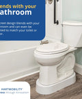 3.5 Inch High Toilet Riser Base For Handicap And Elderly installed discreetly in a bathroom setting with standard toilet
