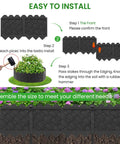 Installation guide for 30Ft Plastic Landscape Edging Border with 5.1 inch exposed height, showing 3D weaving feature.