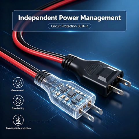 Heavy Duty 50 Amp Extension Cable 8 Awg Copper Bidirectional Fast Charging Cord with built-in circuit protection.