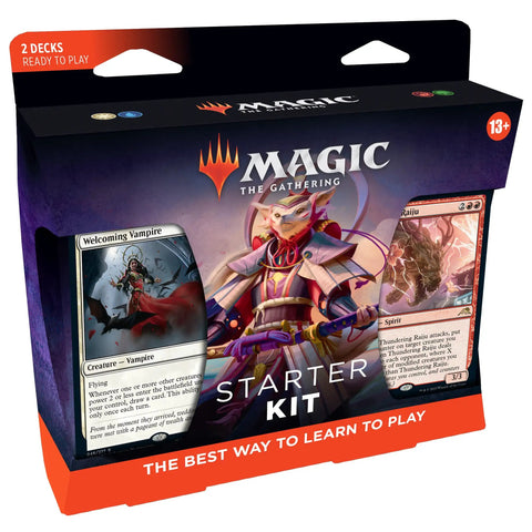 Starter Kit 2022 With Two Ready To Play Decks, Play Guide, And Handy Card Storage Boxes For On The Go Strategy displayed