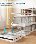 Three Pack Clear Stackable Storage Bins With Lids Magnetic Doors Open Front Foldable Plastic Craft Containers 24 Qt Each For Closet Bedroom Living Room Study And Kids Toys Space Saving Home Organization