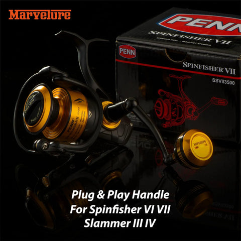 Foldable Power Handle For Penn Spinfisher VI VII Slammer III IV Reels Black 75mm 80g Aircraft Grade Aluminum