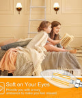 Mother and daughter reading with Dimmable Candelabra LED Bulb 2700K Warm White, E12 Base, 60W Equivalent, Type B, 600LM, for relaxation.