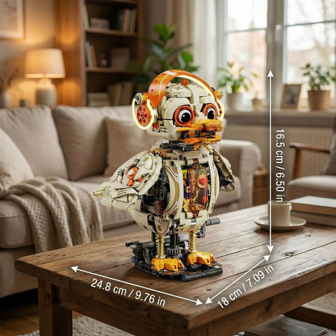 Gear Driven Mechanical Duck Build Set With Rotating Head And Moving Wings, Motor Drive Module, 1168 Piece Engineering Toy, Epic Gift For Adults And Tech Enthusiasts, Creative STEM Project For Birthday. 16.5 cm duck model