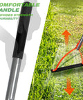 Heavy Duty Weed Cutter With Serrated Double Edged Blade And 30 Inch Steel Handle Manual Grass Whip For Tackling Overgrown Weeds In The Yard Garden Field Or Ditches Durable Orange Tool close-up image