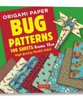 Bug Pattern Origami Paper Pack With 100 Sheets In 6 Inch Size 15 Cm Printed With 8 Different Bug Designs box cover and paper