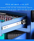 Rolling Tool Cabinet Cart With Wheels And Handle 2 Drawers And 2 Doors Heavy Duty Workshop Storage Chest In Blue Style 2 drawer slide rail close-up