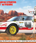 652328 Multi Color 1 24 Scale Plastic Model Kit With Resin Figure For Hobbyists, car and figure in desert setting