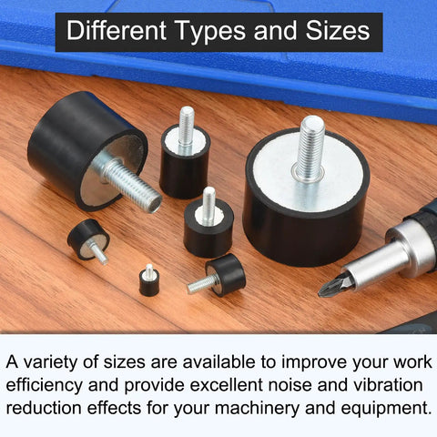 4 Piece Tough As Nails 40X20mm M8 Female Rubber Vibration Isolators Kick Out Rattle Smooth Ride Machine Stability Shock Absorber Silent Block Mounts Heavy Duty Gear Setup Dynamic Load Support in various sizes.