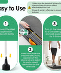 Instructions for using 8oz Silicone Treadmill Belt Lubricant For Easy Peasy Quiet Smooth Runs with steel tubes and screw caps.