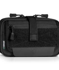 Front view of IFAK Buddy Tactical First Aid Kit With Rip Away Molle Pouch, Obsidian Black, compact size, rugged 600D shell.