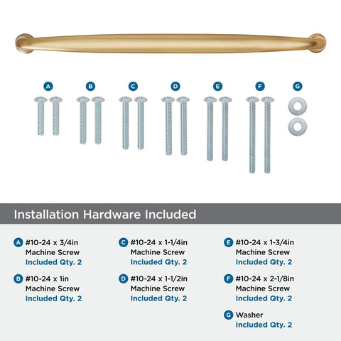 Champagne Bronze Appliance Pull For Large Paneled Cabinets, 18 Inch Center To Center Cabinet Handle with installation screws